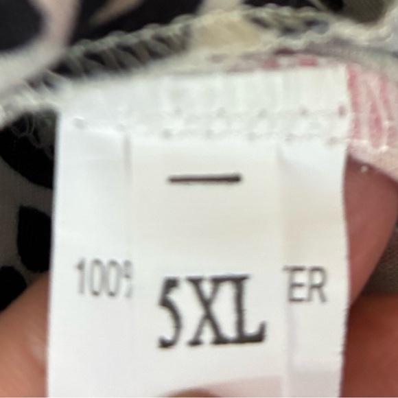 FLORAL ANIMAL PRINT RUFFLED BLOUSE, 5XL - Picture 5 of 5